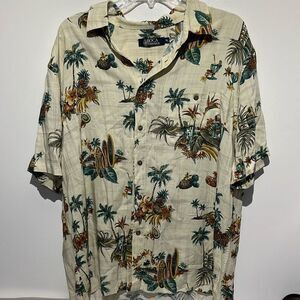 BOCA Classics Men's Multicolor Hawaiian Short Sleeve Button Up Shirt Size XL